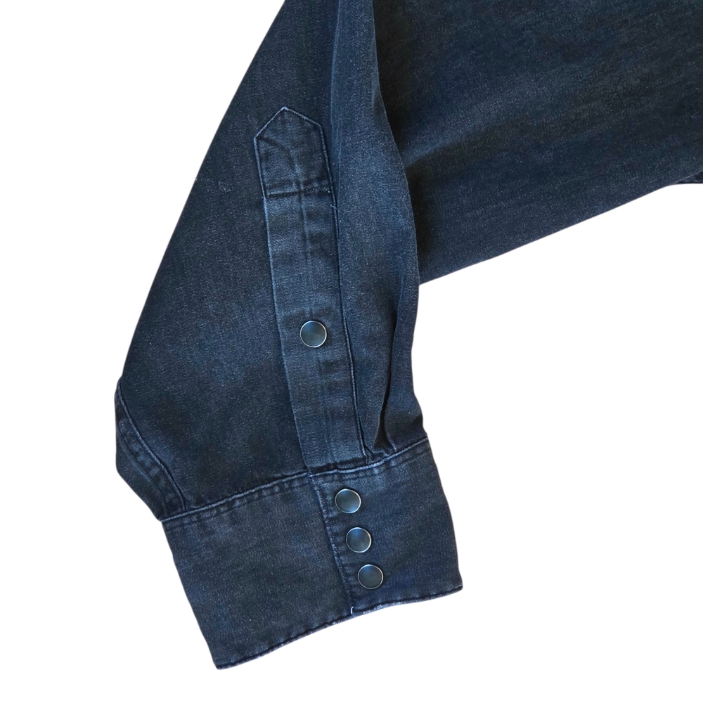 Polo Ralph Lauren Men's XXL Western Shirt Washed Black 100% Cotton Snap Front - Picture 8 of 16